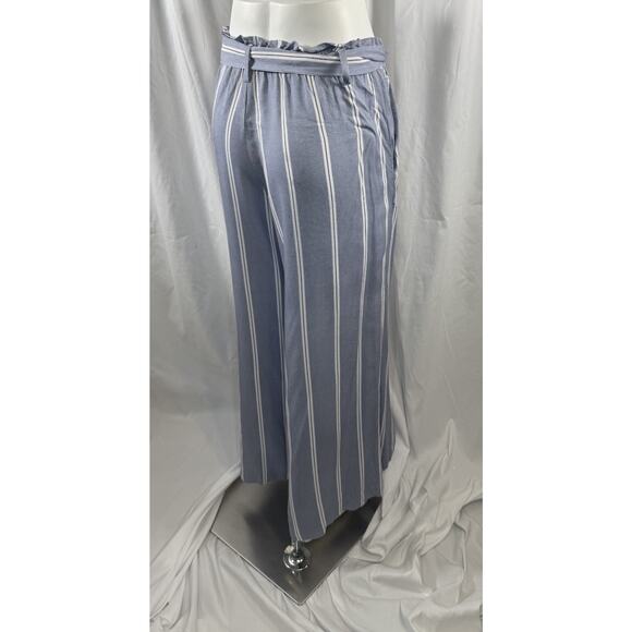 H&M Paperbag Wide Leg Striped Pants, Blue/White, Sz: 12, 87-11 - Picture 5 of 14